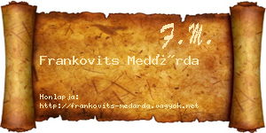 Frankovits Medárda névjegykártya